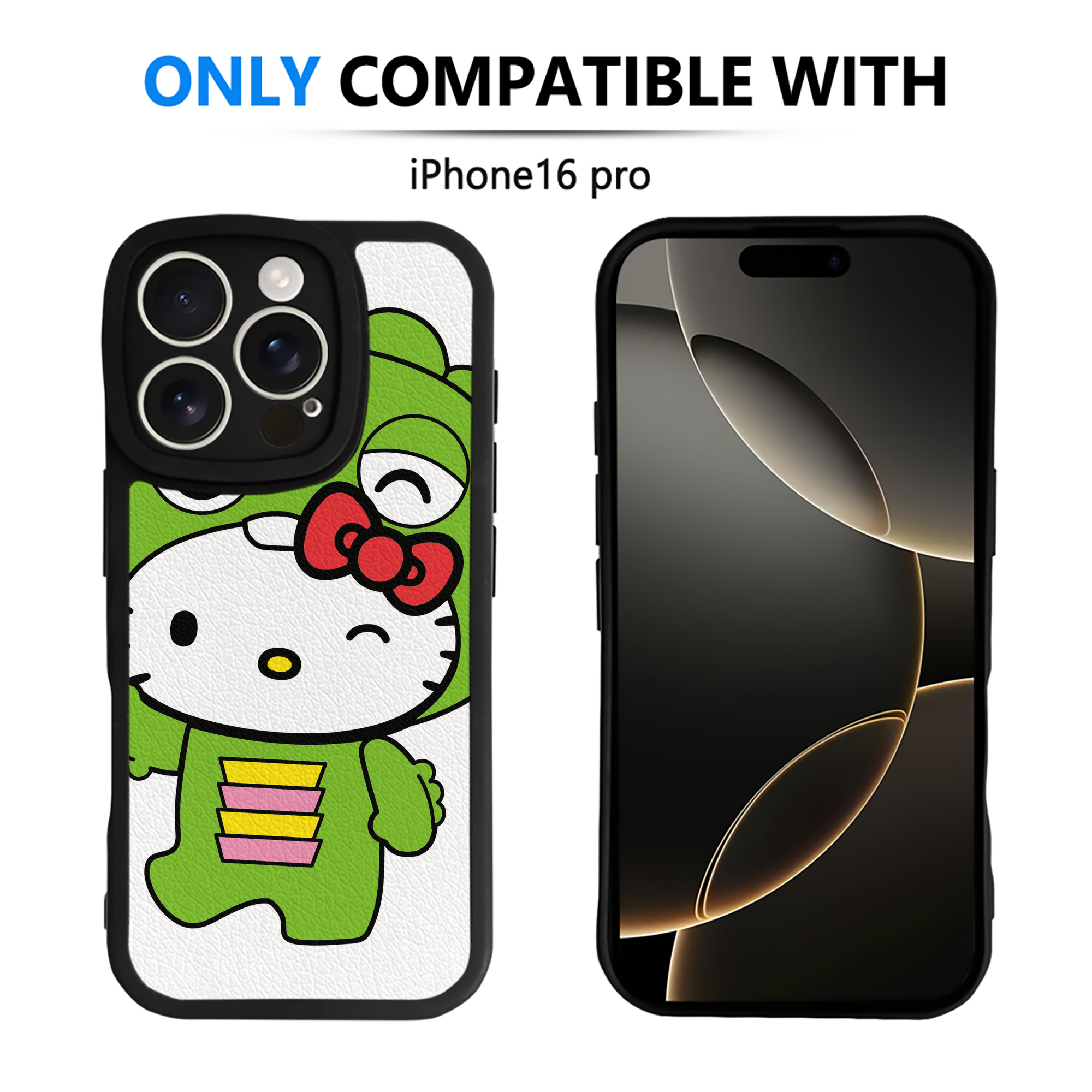 （画像用） Hello Kitty ハローキティ 【iPhone 16シリーズ対応】シリコンスマホケース（レザー調） 材質：シリコン